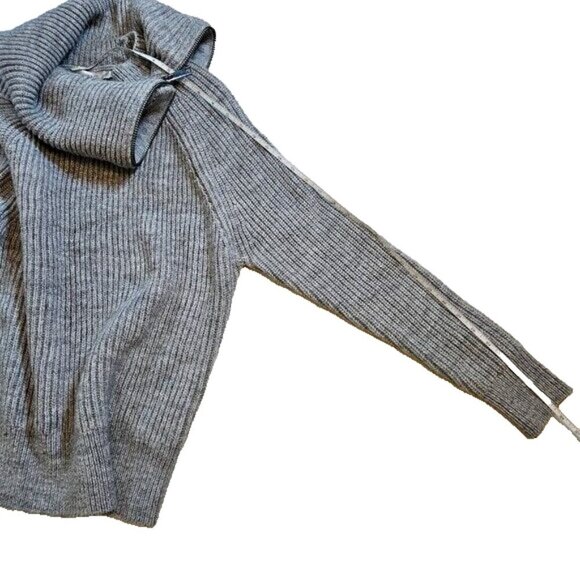 Contemporaine Sweater Women S Gray Exclusive Simons Chunky Ribbed Knit Oversized - Picture 6 of 16